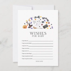 Halloween Baby Shower, Wishes for Baby Note Card