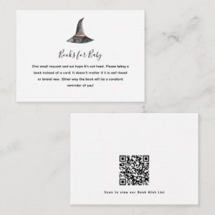 Halloween Baby Shower Witch's Hat Books QR Code Enclosure Card