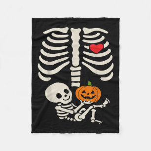 Halloween Baby Skeleton Heart Pregnancy Outfit Fleece Blanket