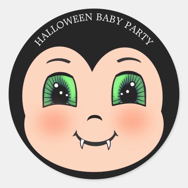 Halloween baby vampire classic round sticker (Front)