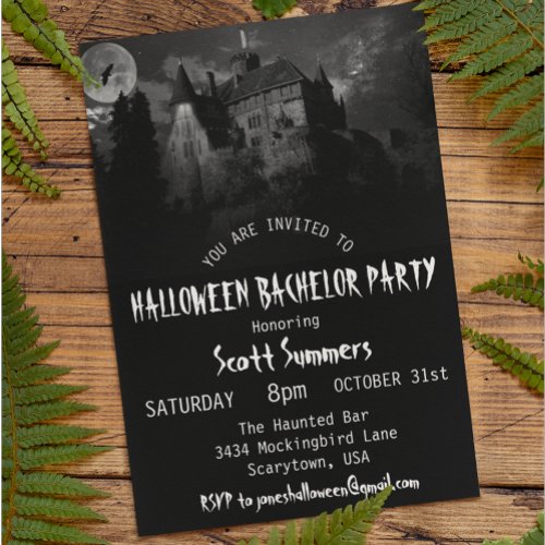 Halloween Bachelor Party Haunted House Invitation