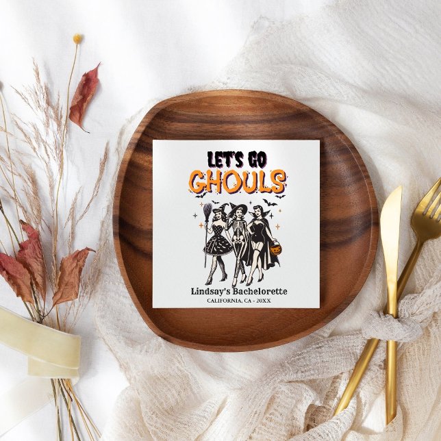 Halloween Bachelorette let's go ghoul Napkins (Creator Uploaded)