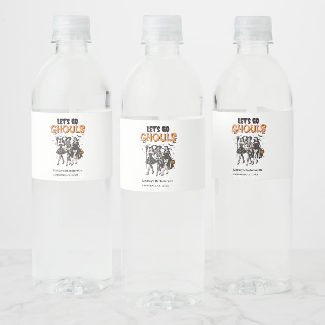Halloween Bachelorette let's go ghoul Water Bottle Label (Bottles)