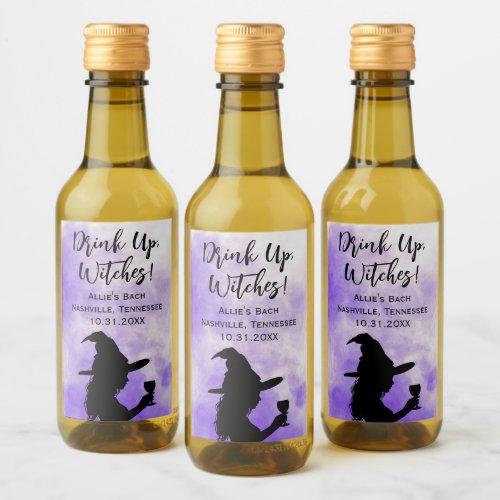 Halloween Bachelorette Party Drink Up Witches Wine Label