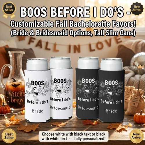 Halloween Bachelorette Party gothic ghost Seltzer Can Cooler