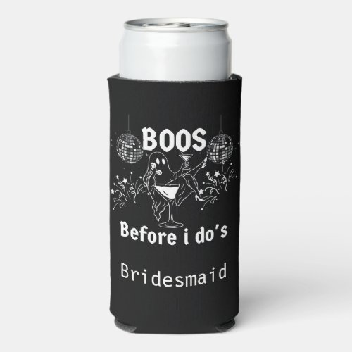 Halloween Bachelorette Party gothic ghost Seltzer Can Cooler
