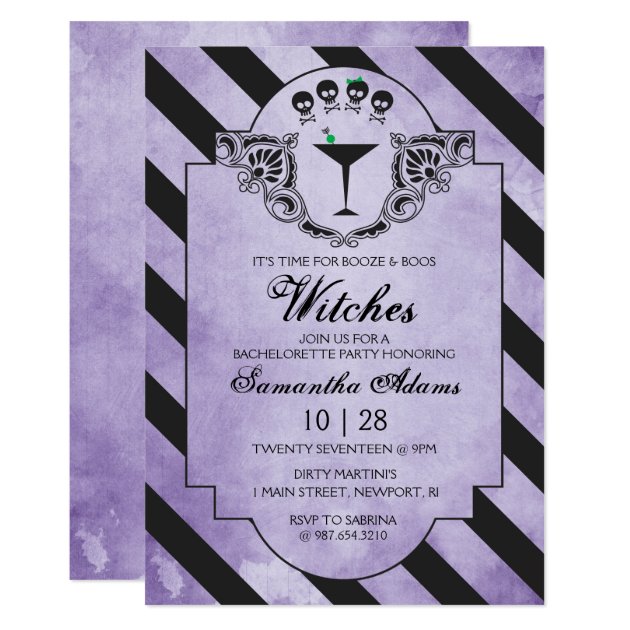 Halloween Bachelorette Party Invitation - Purple