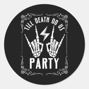 Halloween Bachelorette Till Death Do Us Party Skel Classic Round Sticker