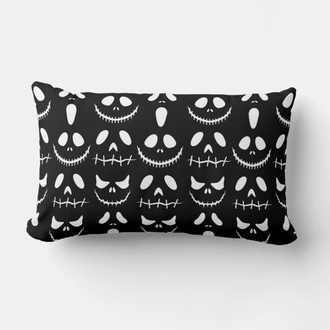 Halloween background. Seamless pattern with hallow Lumbar Pillow (Front)