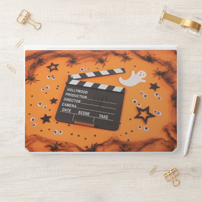 Halloween Background with Movie Clapper HP Laptop Skin (Desk)