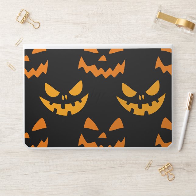Halloween background with smirks and grins HP laptop skin (Desk)