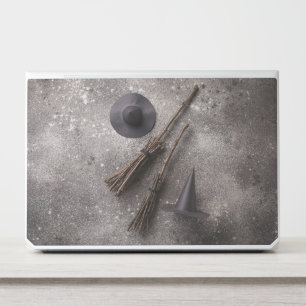 Halloween background with witches broom HP laptop skin