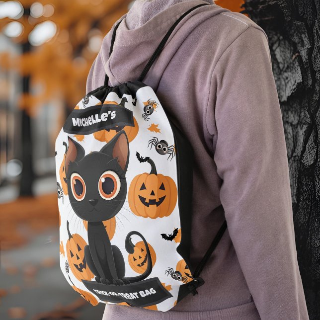 Halloween Backpack – Cute Cat & Pumpkins Custom (Creator Uploaded)