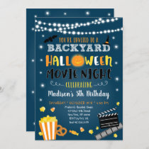 Halloween Backyard Movie Night Birthday Invitation