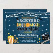 Halloween Backyard Movie Night Birthday Invitation