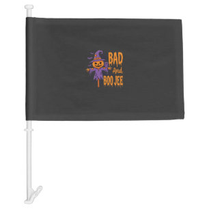 Halloween Bad And Boo Jee Scarecrow Graphic Car Flag
