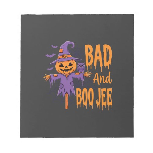 Halloween Bad And Boo Jee Scarecrow Graphic Notepad