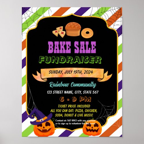 Halloween bake sale flyer poster