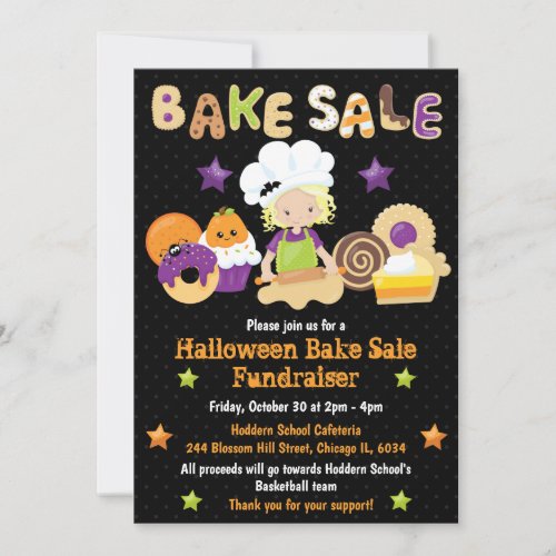Halloween Bake Sale Fundraiser Invitation