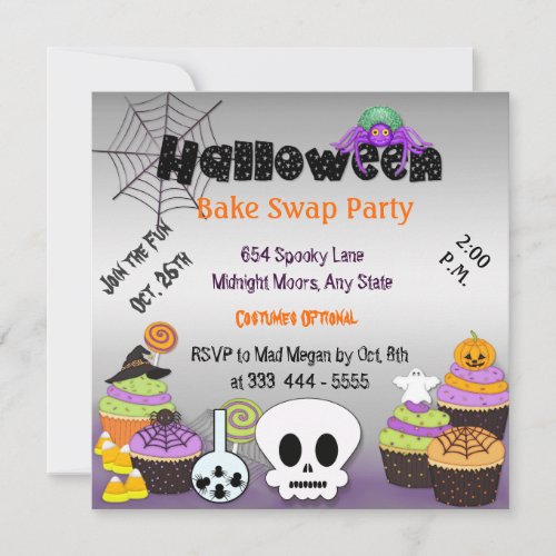 Halloween Bake Swap Party Invitation