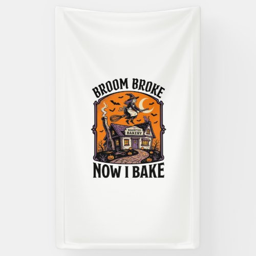 Halloween Baker Shirt Witch Broom Broke Design_1 Banner