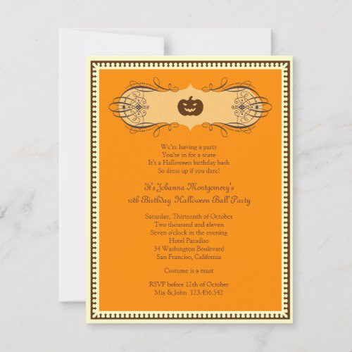 Halloween Ball Costume Party Invitation