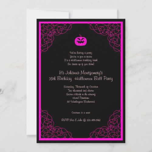 Halloween Ball Costume Party Invitation