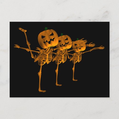 Halloween Ballet Dancing Skeletons Postcard