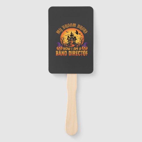 Halloween Band Director Witch Broom Haunted House  Hand Fan