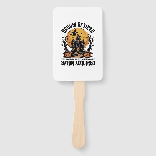 Halloween Band Director Witch Haunted House Design Hand Fan