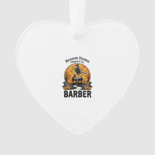 Halloween Barber Shirt Witchy Haunted Salon Pun_1 Ornament