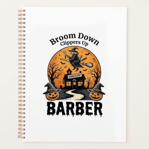 Halloween Barber Shirt Witchy Haunted Salon Pun_1 Planner