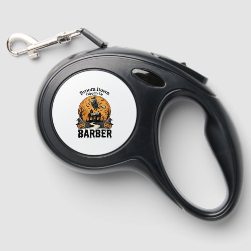 Halloween Barber Shirt Witchy Haunted Salon Pun_1 Retractable Pet Leash