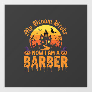 Halloween Barber Witch Broom Broke Haunted House D Floor Decals
