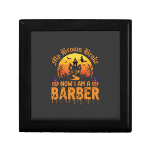 Halloween Barber Witch Broom Broke Haunted House D Gift Box
