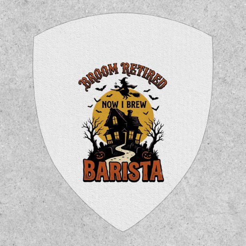 Halloween Barista Shirt Funny Witch Coffee Pun Des Patch