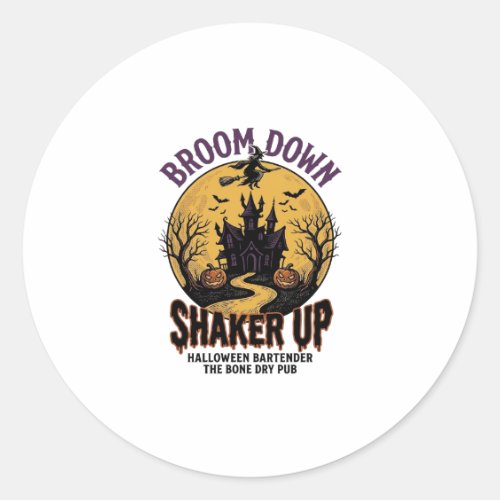 Halloween Bartender Shirt Haunted Tavern Witch Des Classic Round Sticker