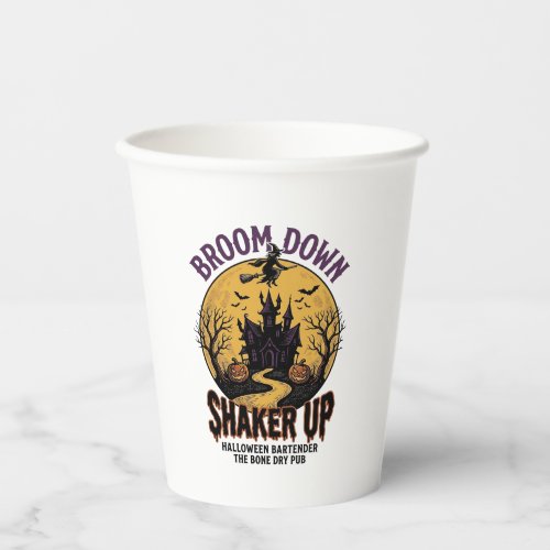 Halloween Bartender Shirt Haunted Tavern Witch Des Paper Cups