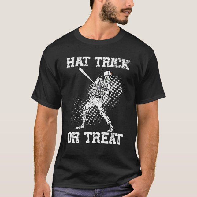 Halloween Baseball Costume Baseball Player Trick O T-Shirt (Front)