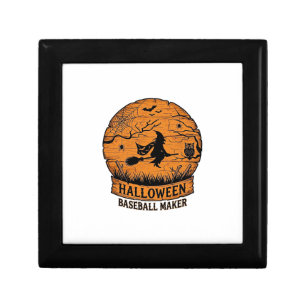 Halloween Baseball Maker Flying Witch Wooden Moon Gift Box