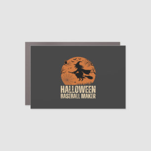 Halloween Baseball Maker Vintage Witch Graphic Car Magnet