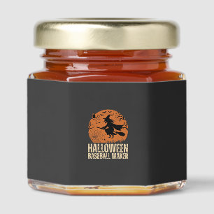 Halloween Baseball Maker Vintage Witch Graphic Honey Jar Favors