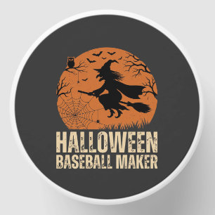 Halloween Baseball Maker Vintage Witch Graphic Mini Candle Favors