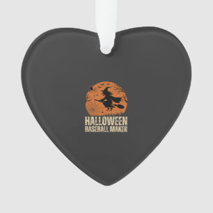Halloween Baseball Maker Vintage Witch Graphic Ornament