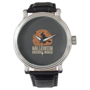 Halloween Baseball Maker Vintage Witch Graphic Watch