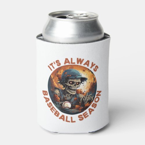 Halloween baseball player skeleton scary home run can cooler