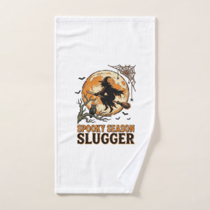 Halloween Baseball Witch Vintage Engraving Shirt_1 Hand Towel
