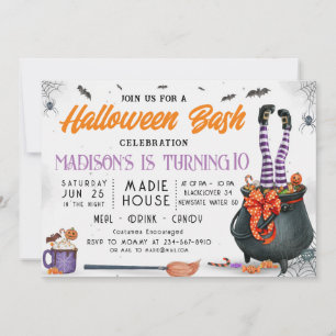 Halloween Bash Birthday Invitation Party