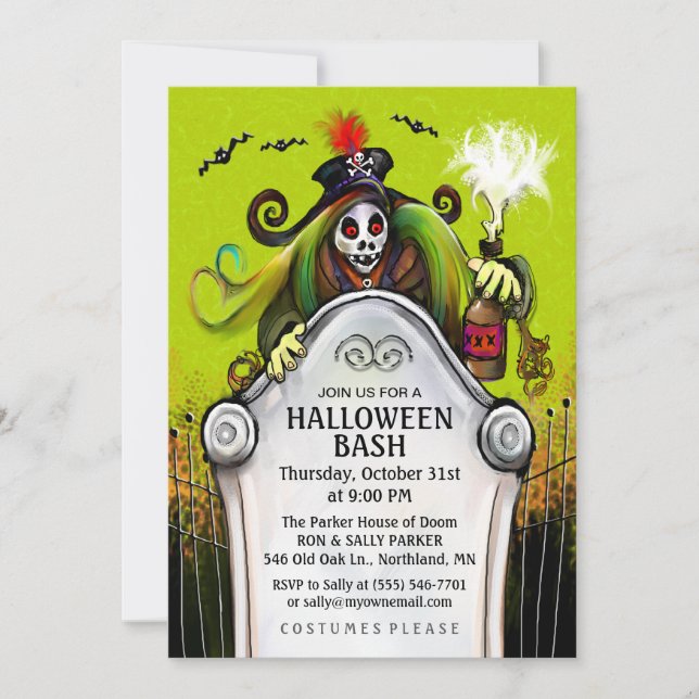 Halloween Bash Ghoulish Party Invitation (Front)
