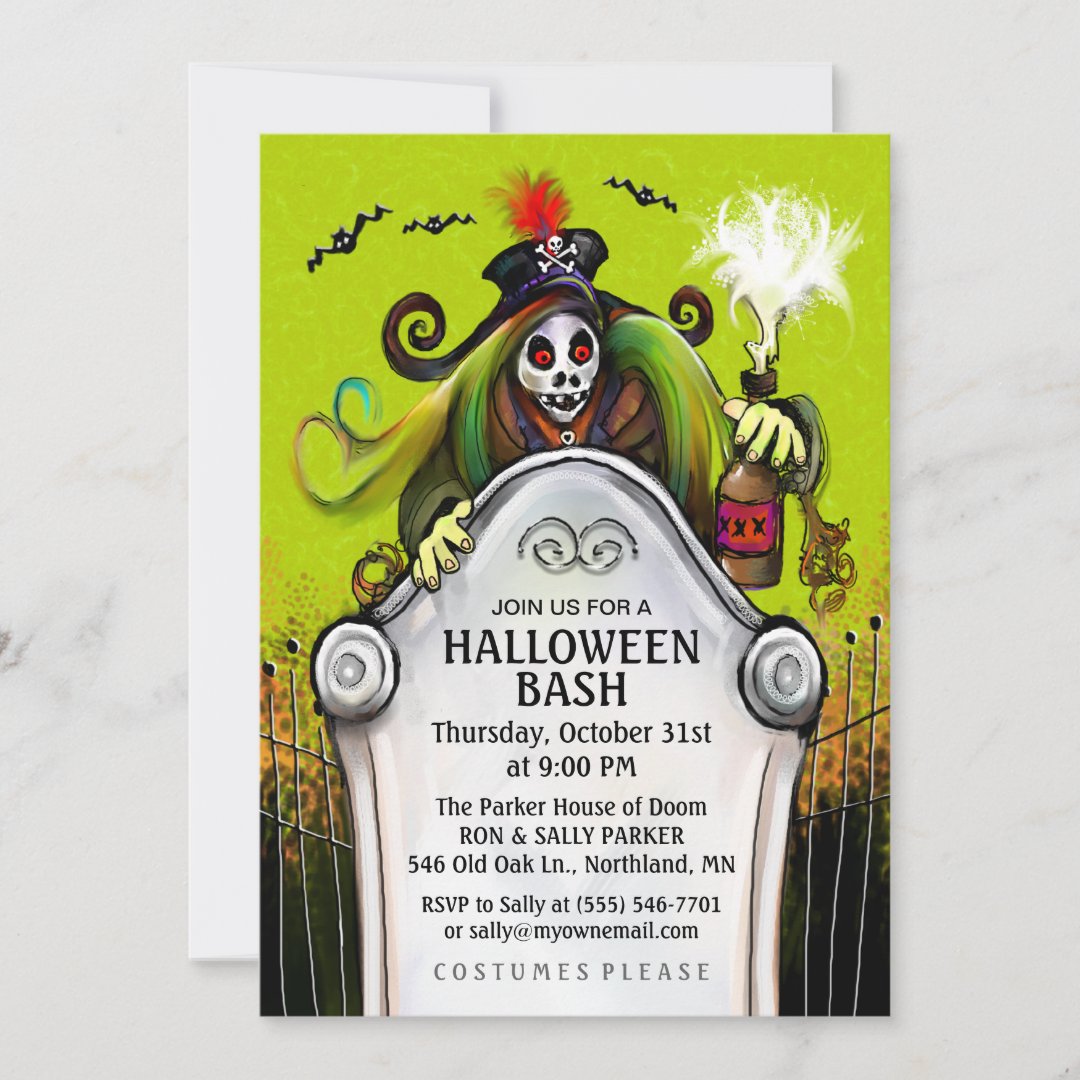 Halloween Bash Ghoulish Party Invitation | Zazzle